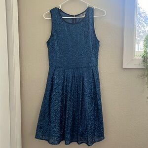 Blue sequin dress